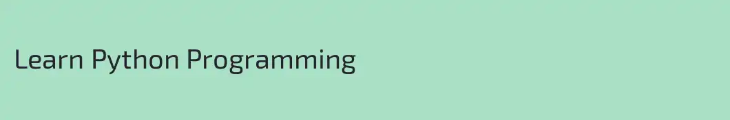 Learn Python Programming